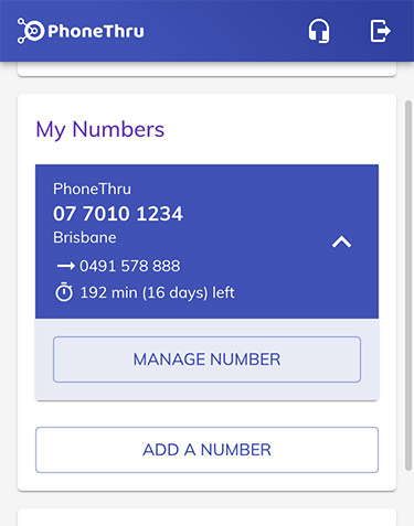 screenshot of the number panel expanded